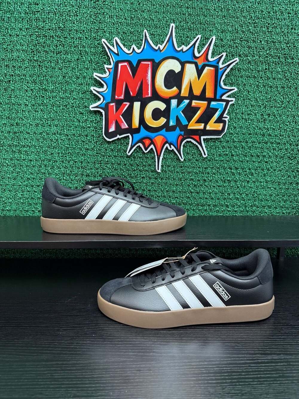 Adidas VL Court 3.0 Black/White/Gum Men’s Size 12 Brand New